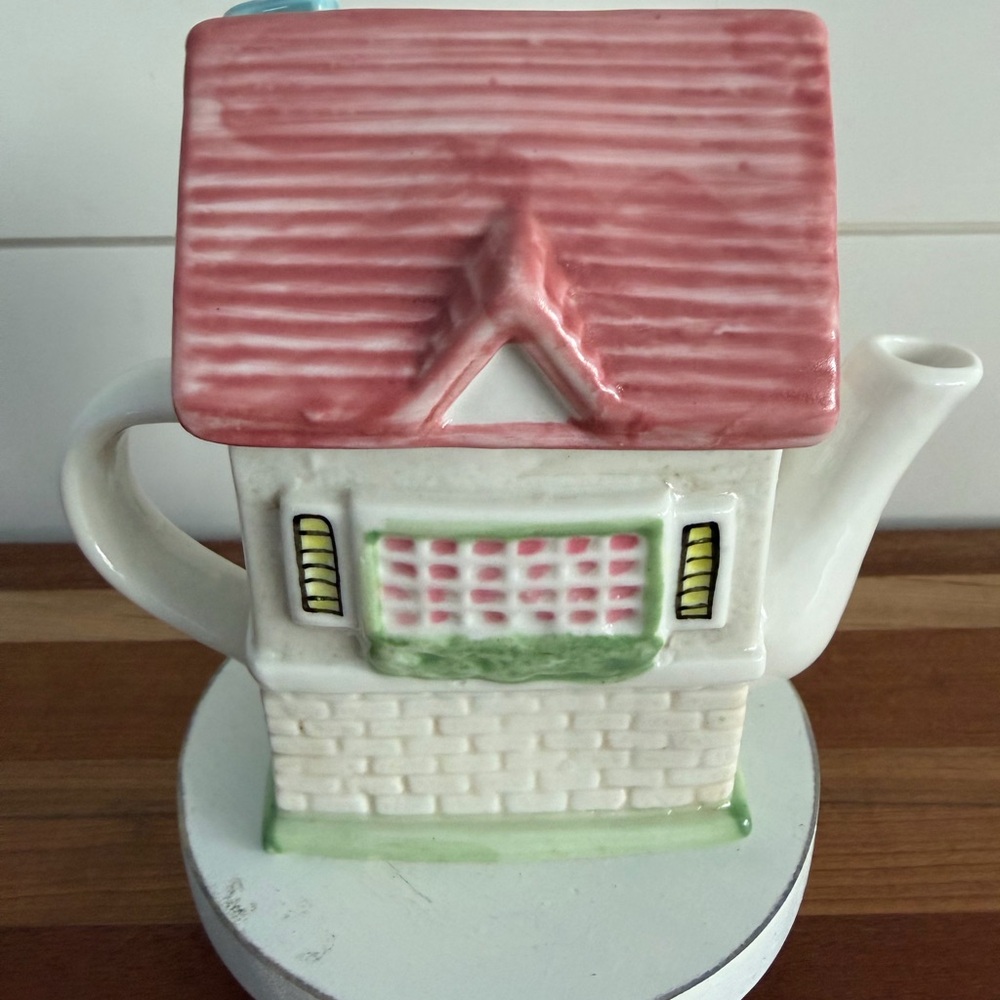 Tea Shop Shaped Ceramic Teapot Cottage Decor - Picture 6 of 7